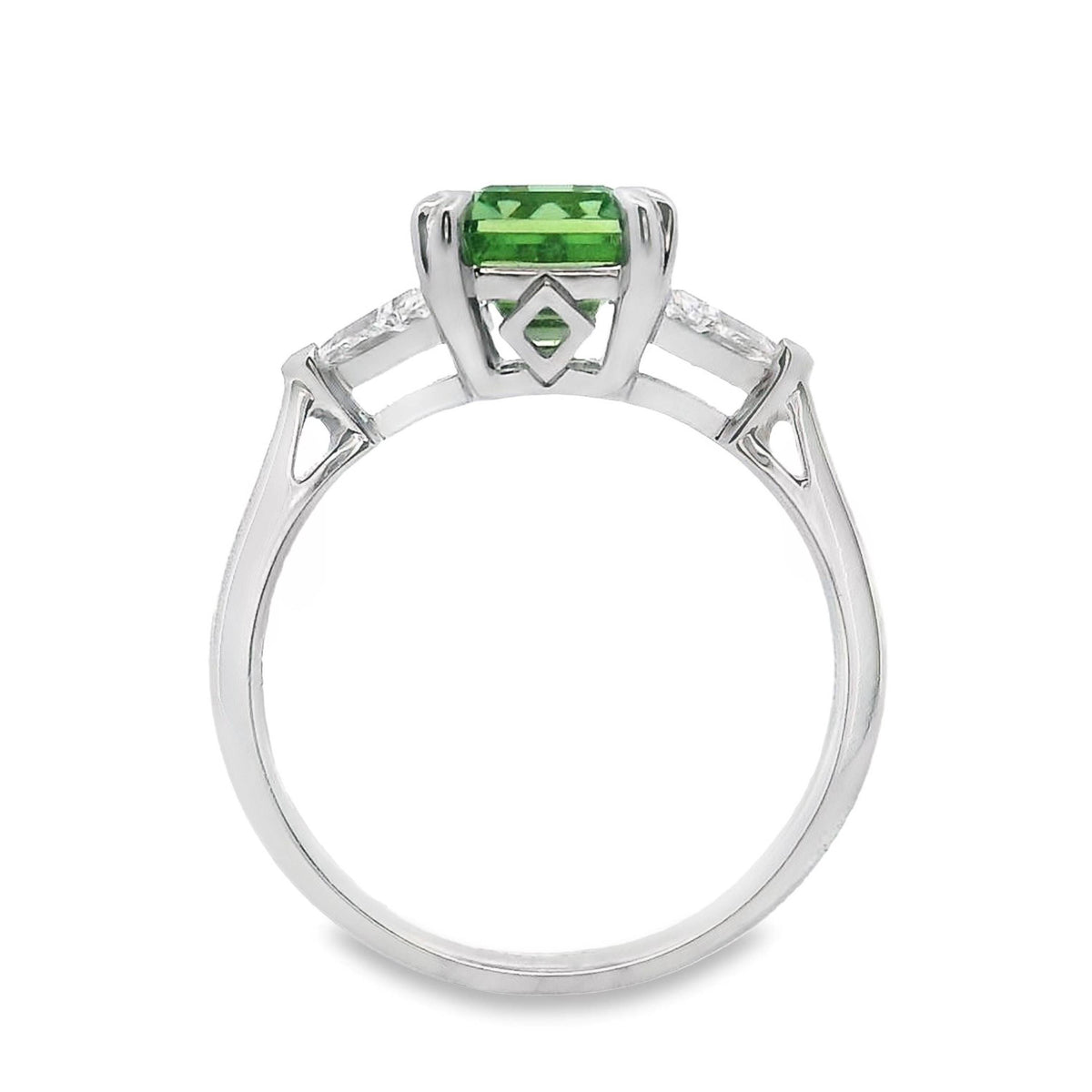 18ct White Gold Bespoke Tourmaline And Diamond Ring