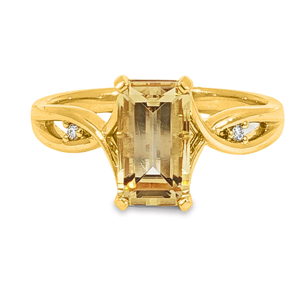 Bespoke 18ct Yellow Gold Imperial Topaz And Diamond Ring