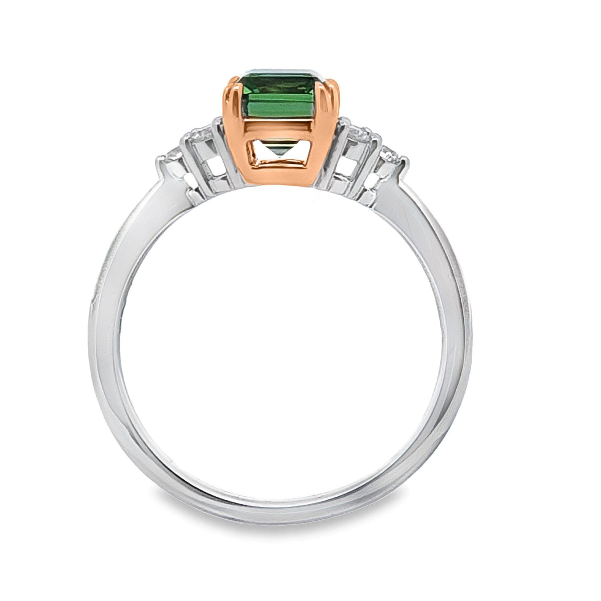 Bespoke 18ct White And Rose Gold Tourmaline And Diamond Ring