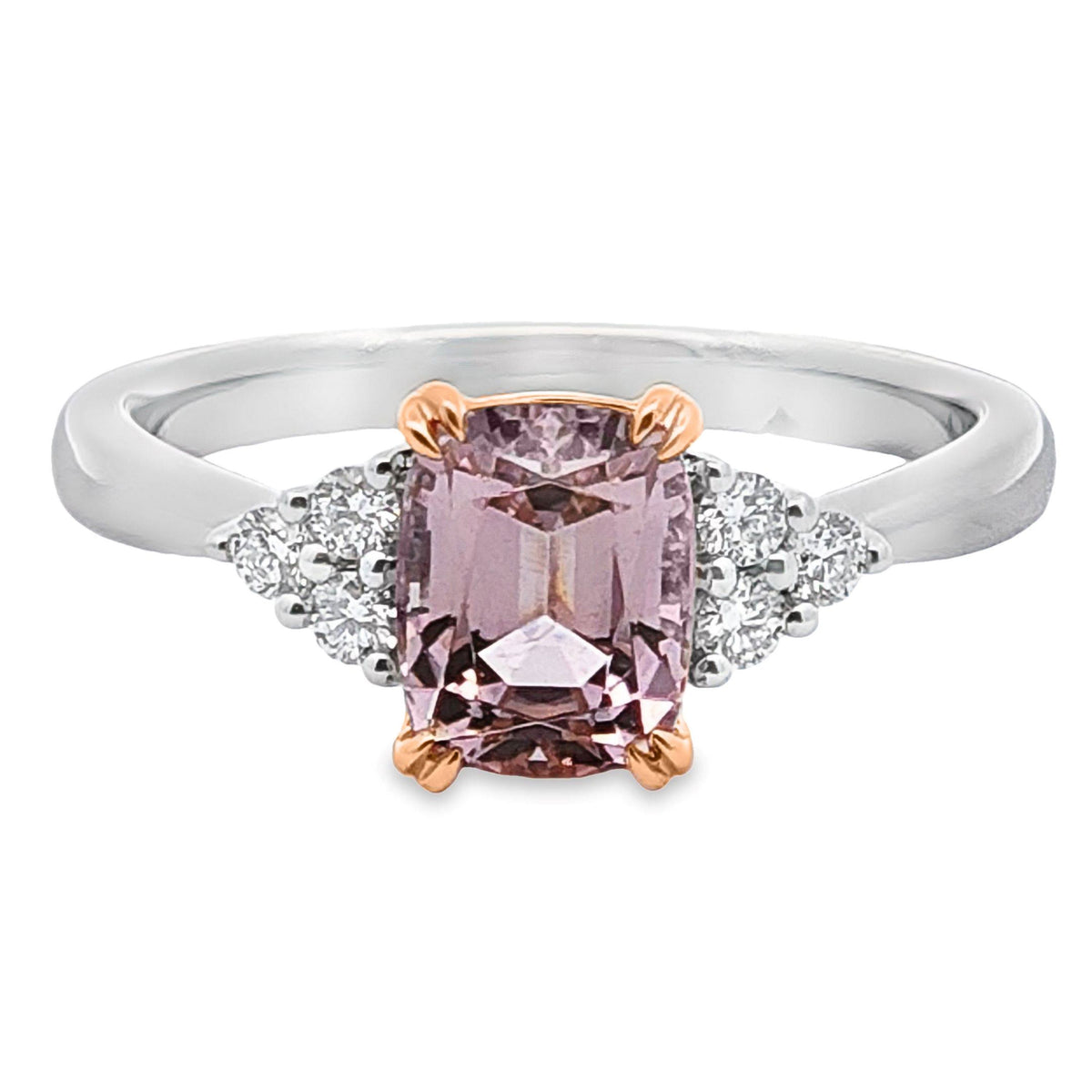 Bespoke Nigerian Pink Tourmaline And Diamond Ring
