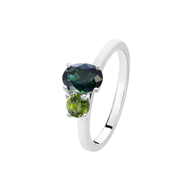 Sapphire Dreams 9ct White Gold Toi Et Moi Ring