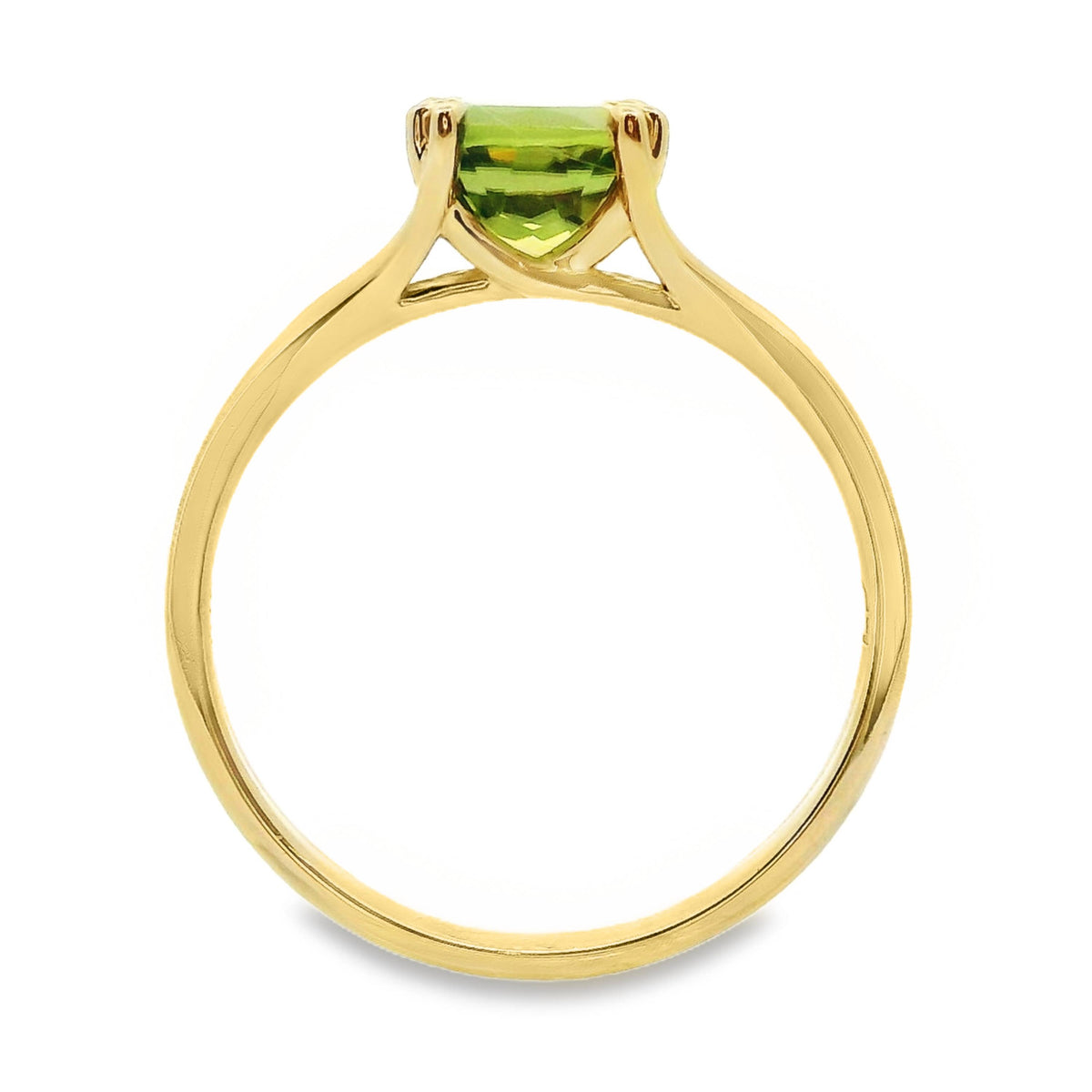 9ct Yellow Gold Peridot Split Band Ring