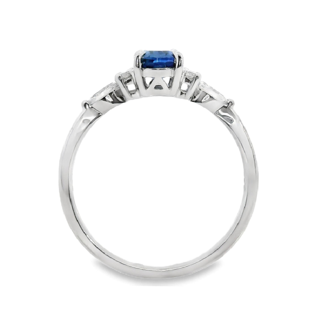 9ct White Gold Lab Grown Sapphire And Diamond Louise Ring
