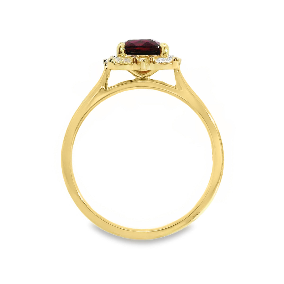 9ct Yellow Gold Lab Grown Ruby And Diamond Marilyn Ring