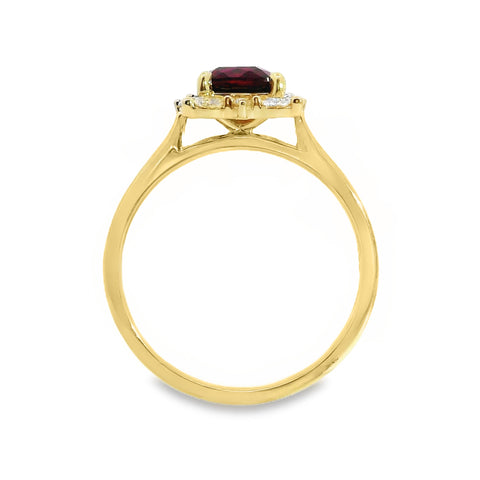 9ct Yellow Gold Lab Grown Ruby And Diamond Marilyn Ring