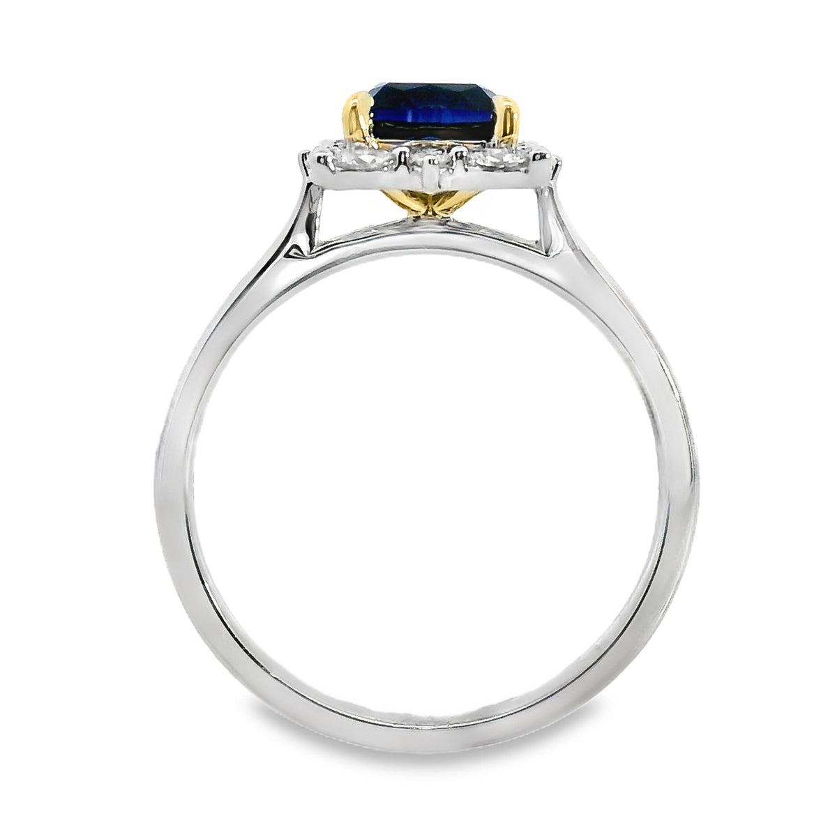 9ct White And Yellow Gold Lab Grown Sapphire And Diamond Marilyn Ring