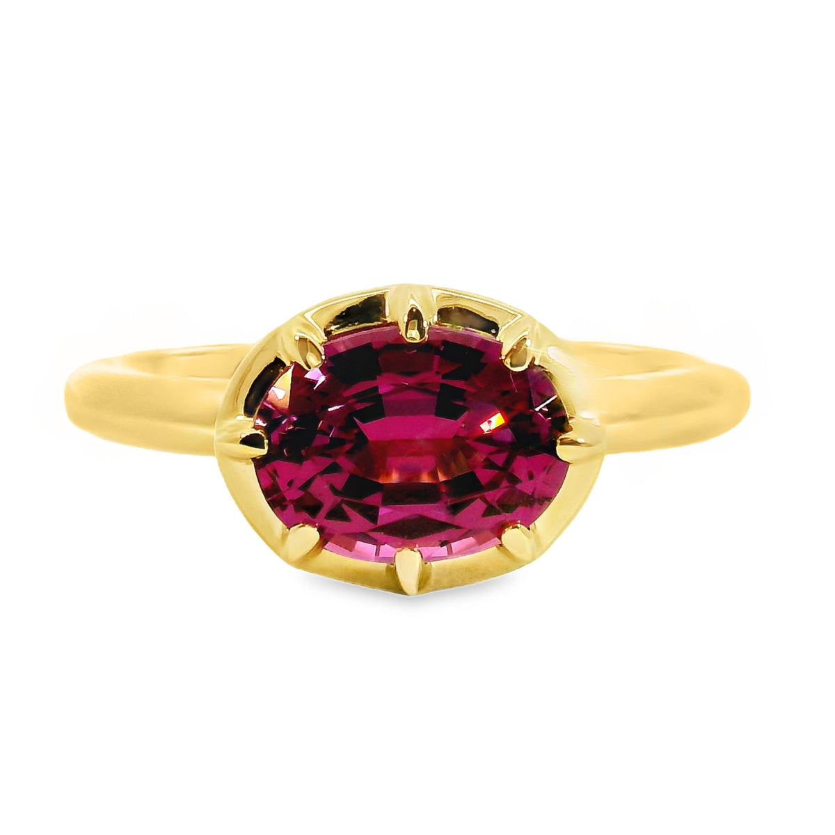9ct Yellow Gold Rhodolite Garnet Ring