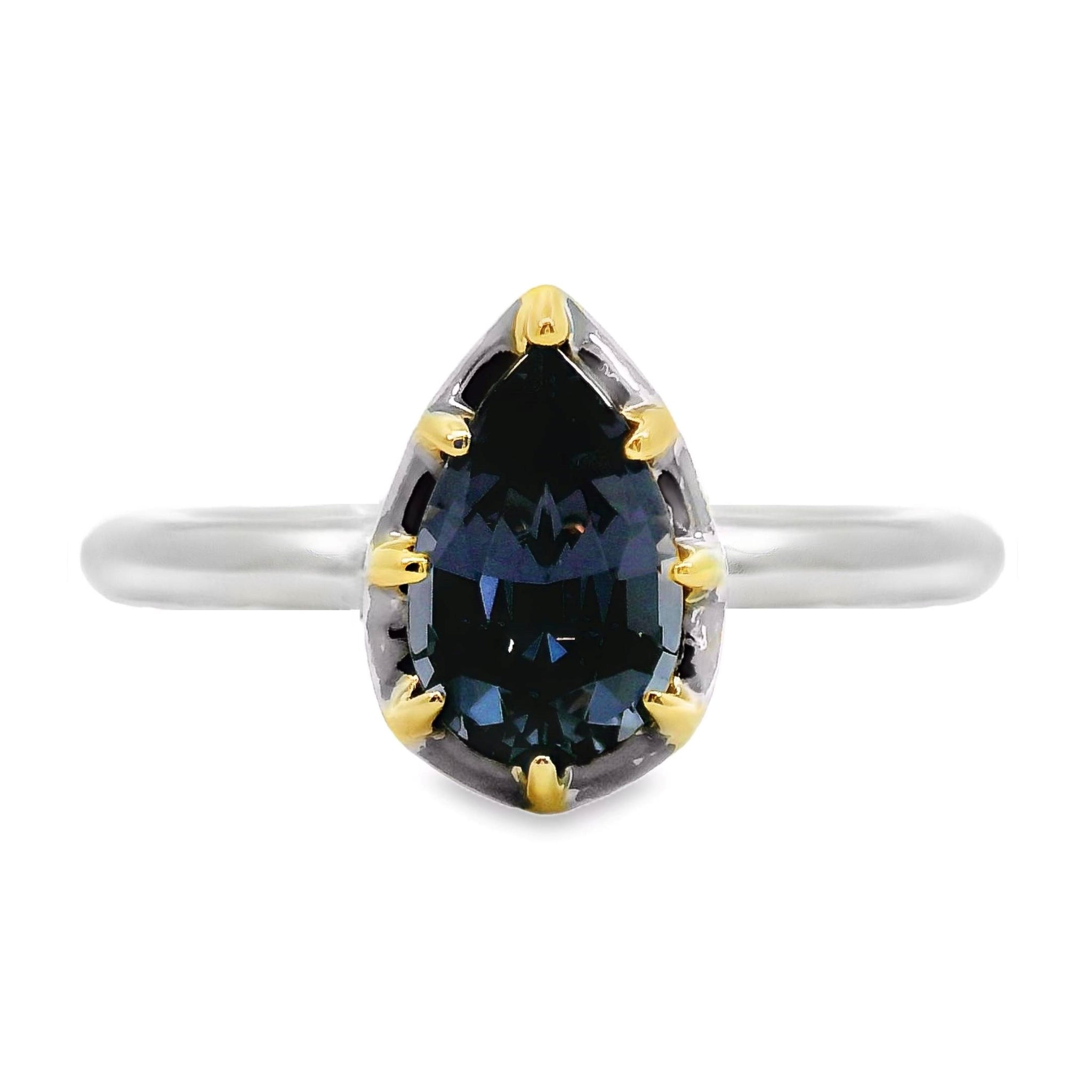 9ct Yellow And White Gold Blue Spinel Ring