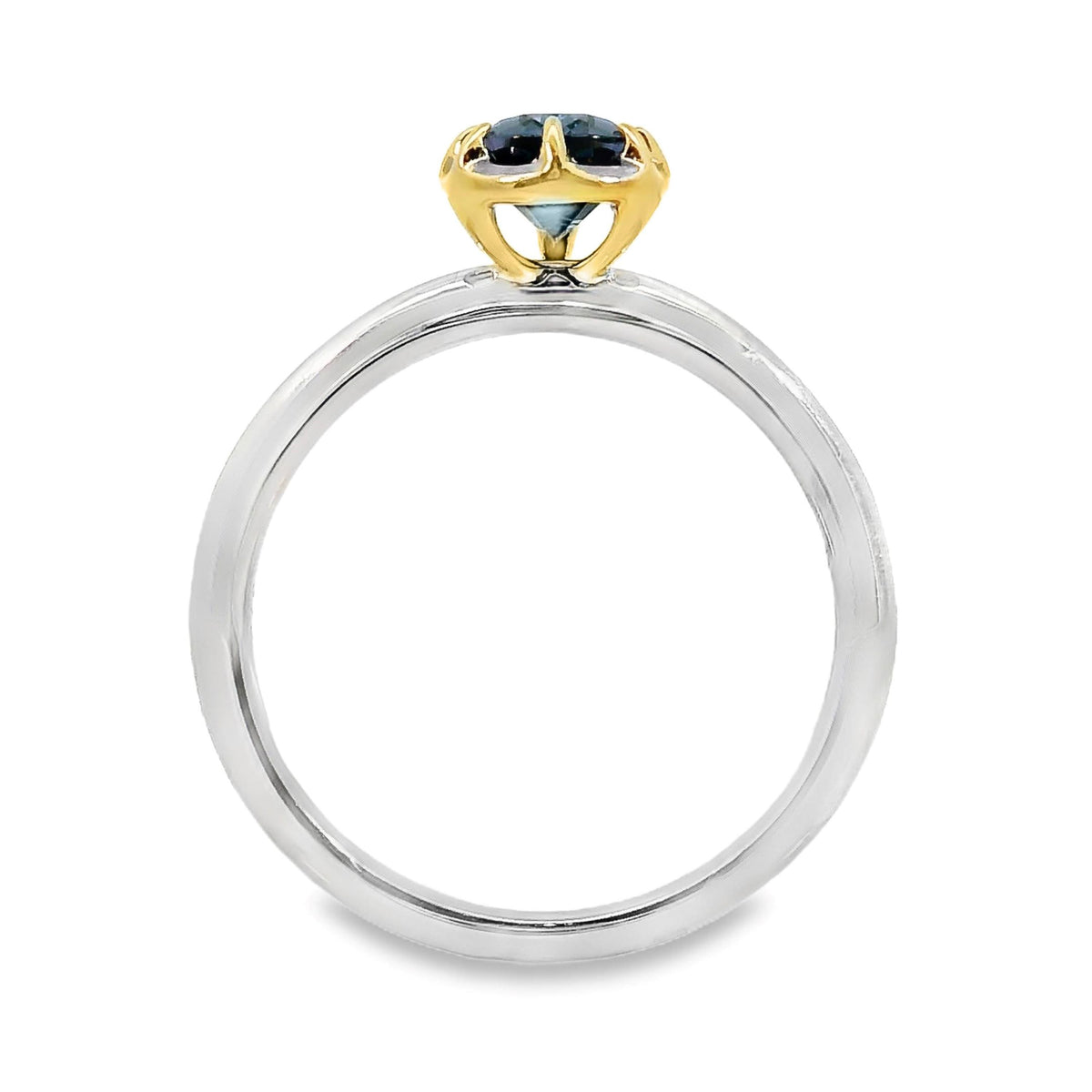 9ct Yellow And White Gold Blue Spinel Ring