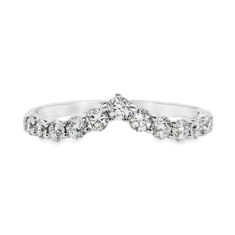 9ct White Gold V Shaped Claw Set Diamond Ring