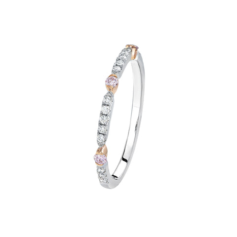 18ct White and Rose Gold Pink Kimberley Diamond Ring