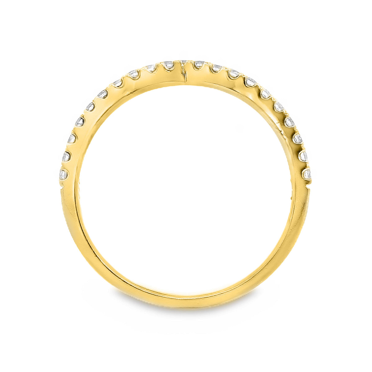 9ct Yellow Gold Wishbone Lab Grown Diamond Set Ring