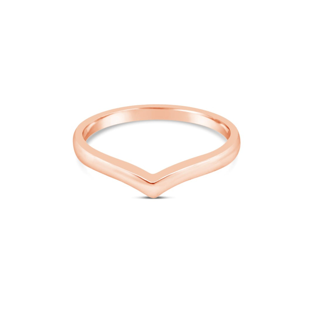 Rose gold wishbone ring