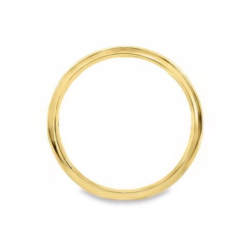 9ct Yellow Gold Hammer Set Lab Grown Diamond Ring 0.15ct TDW