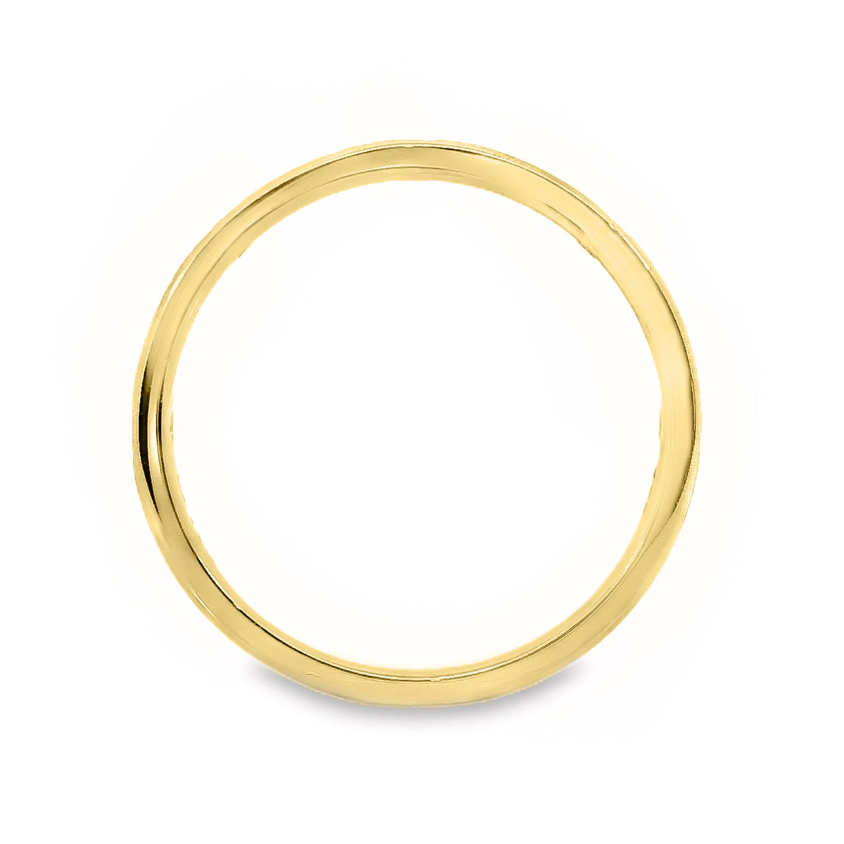 9ct Yellow Gold Hammer Set Lab Grown Diamond Ring 0.08ct TDW