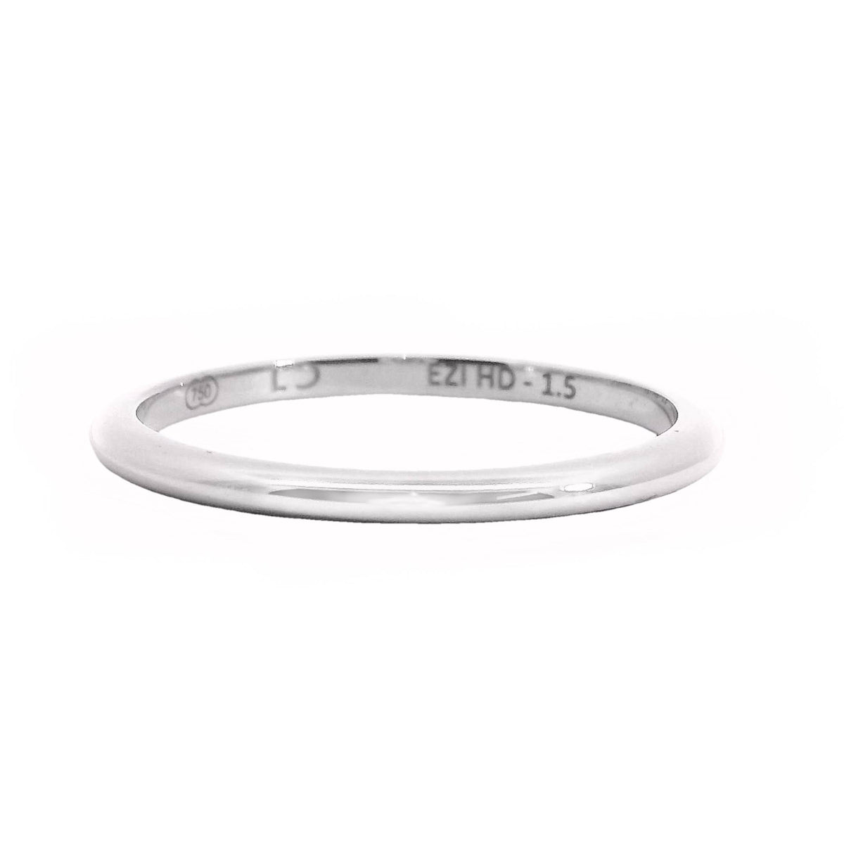 18ct White Gold High Dome Wedder 1.5mm