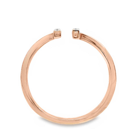 9ct Rose Gold Triple T Bar Diamond Dress Ring