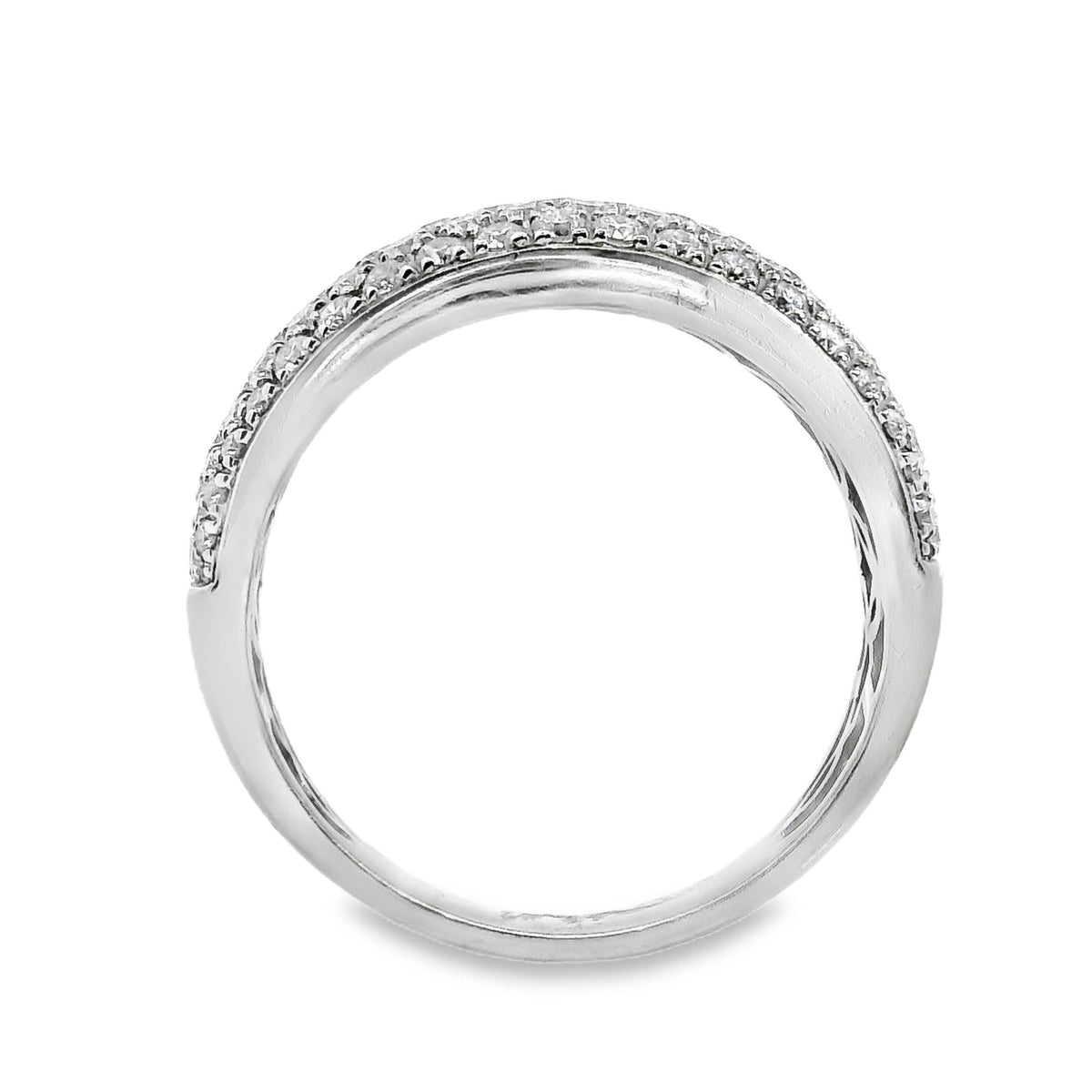 18ct White Gold 5 Row Pave Set Diamond Ring