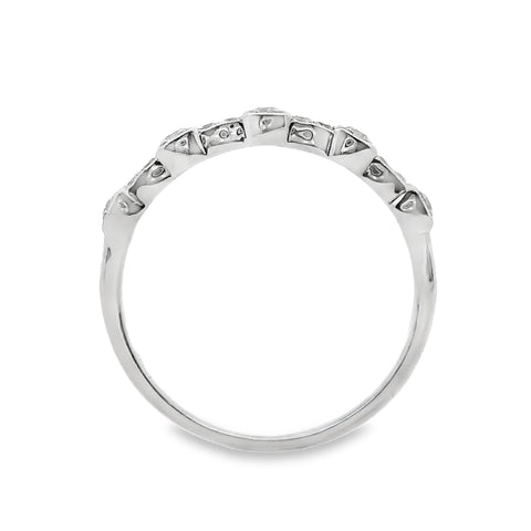 9ct White Gold Milgrained Dress Ring