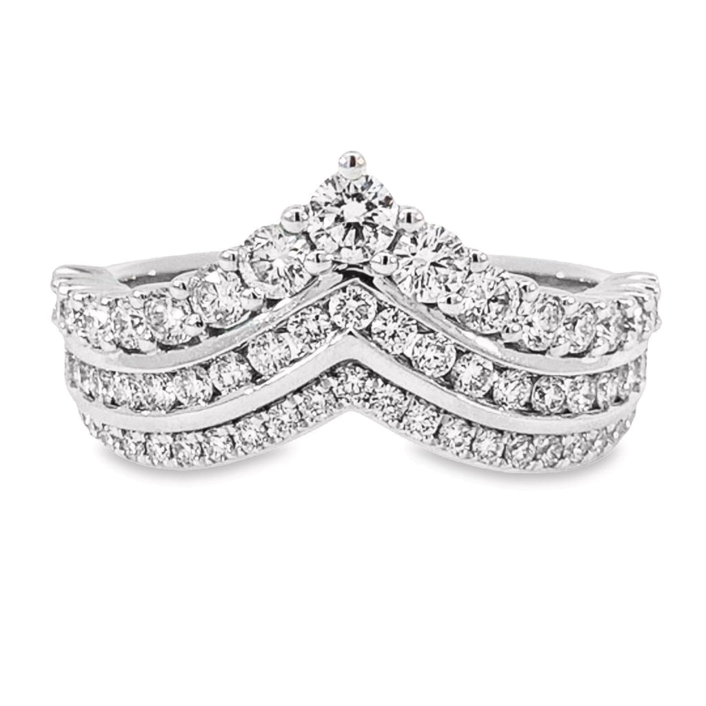 18ct White Gold Diamond Tiara Dress Ring TDW = 1.25ct