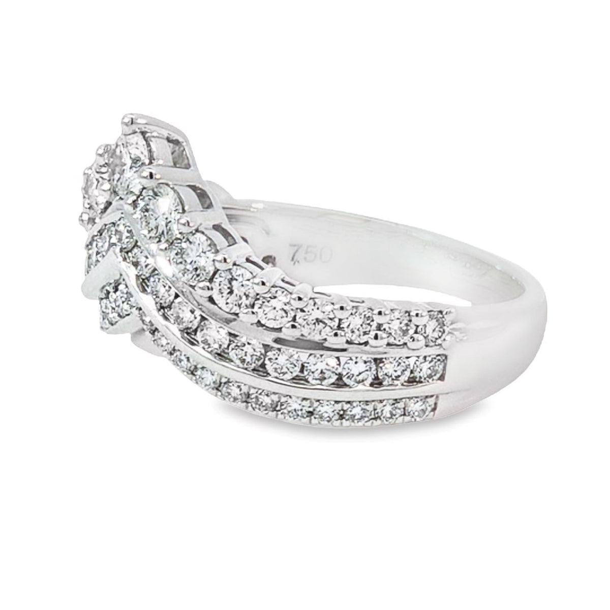 18ct White Gold Diamond Tiara Dress Ring TDW = 1.25ct