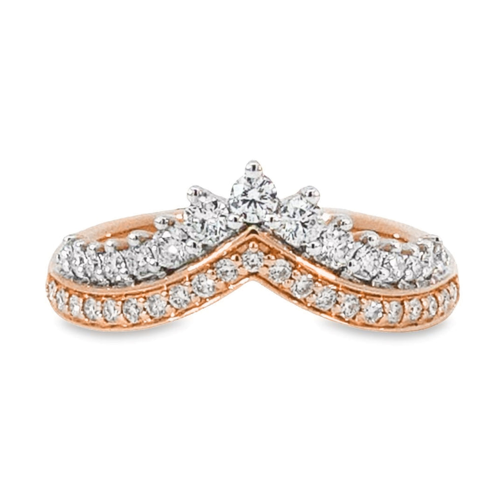 18ct Rose Gold Natural Diamond Tiara Ring