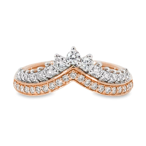 18ct Rose Gold Natural Diamond Tiara Ring