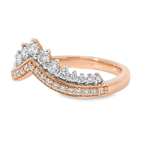 18ct Rose Gold Natural Diamond Tiara Ring