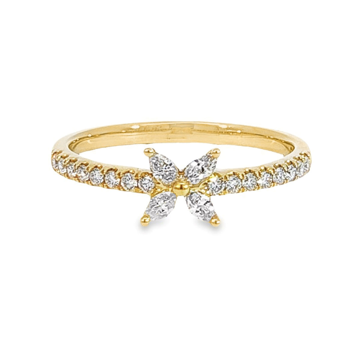 18ct Yellow Gold Diamond Butterfly Ring TDW = 0.37ct