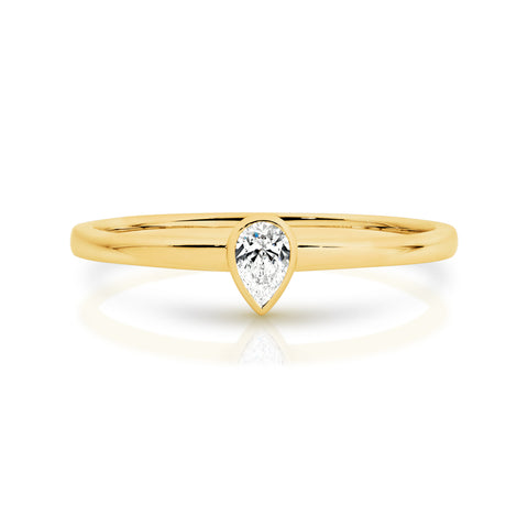 Duffs Pear Lab Grown Diamond Stackable Ring 0.10ct
