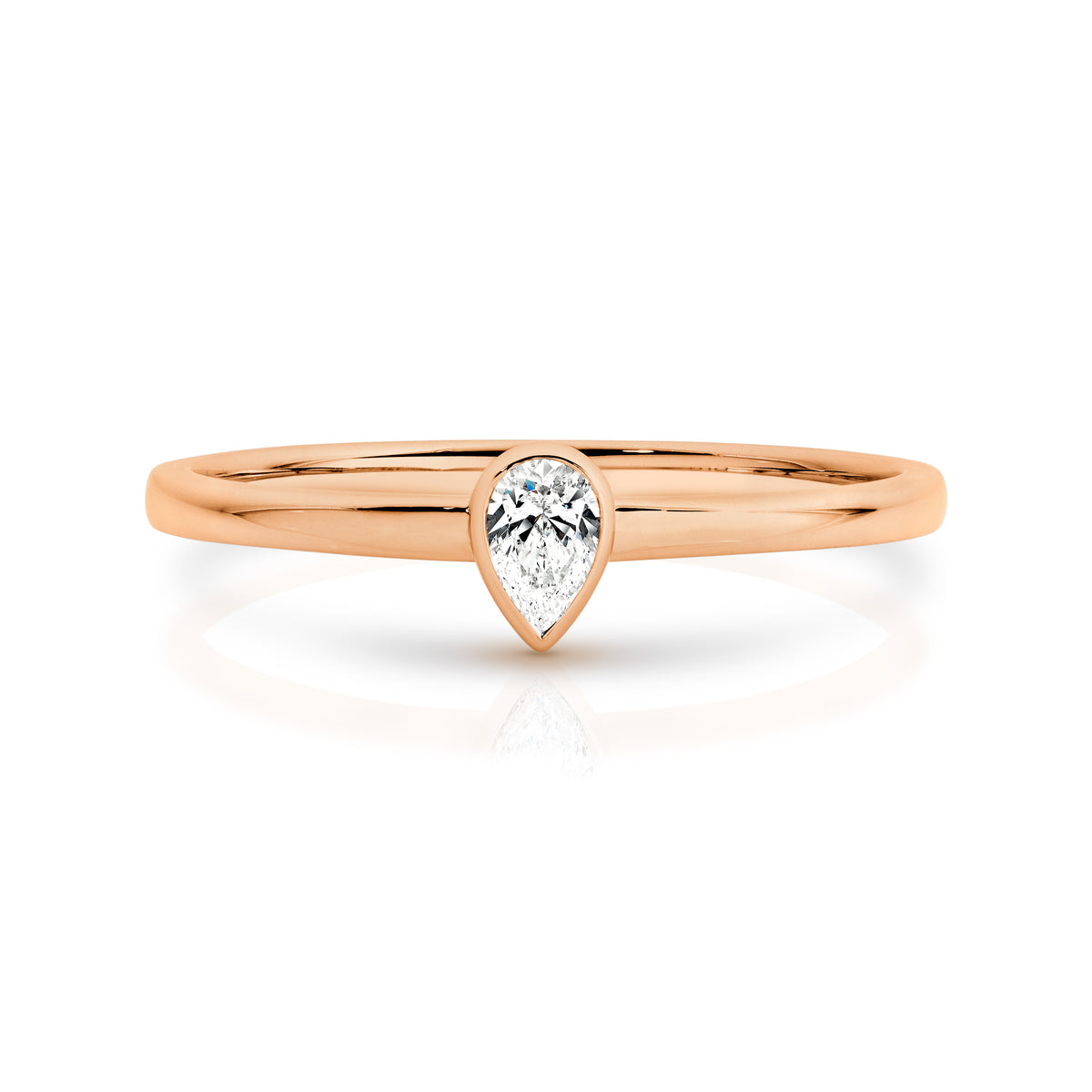 Duffs Pear Lab Grown Diamond Stackable Ring 0.09ct