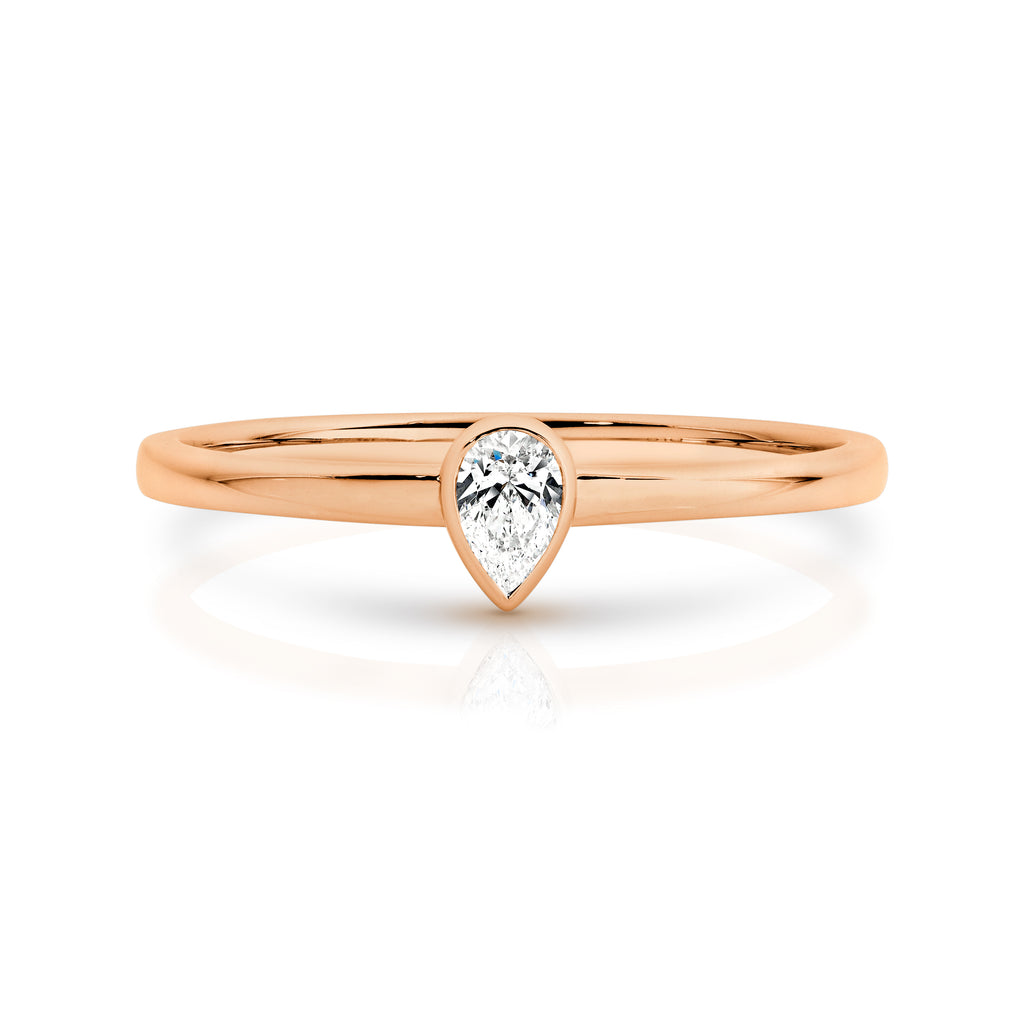 Duffs Pear Lab Grown Diamond Stackable Ring 0.09ct
