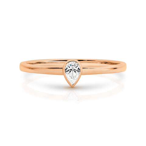 Duffs Pear Lab Grown Diamond Stackable Ring 0.09ct