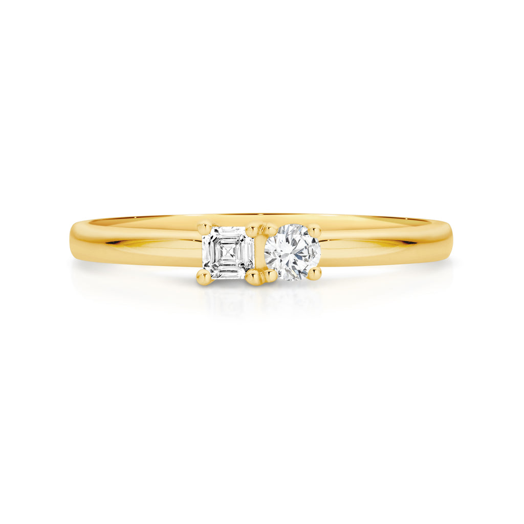 Duffs Asscher & RBC Lab Grown Diamond Stacker Ring