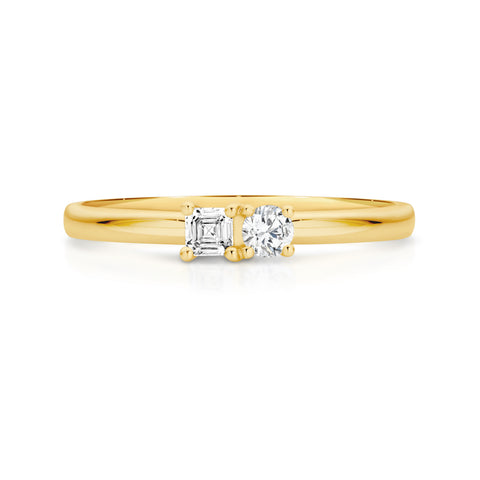 Duffs Asscher & RBC Lab Grown Diamond Stacker Ring