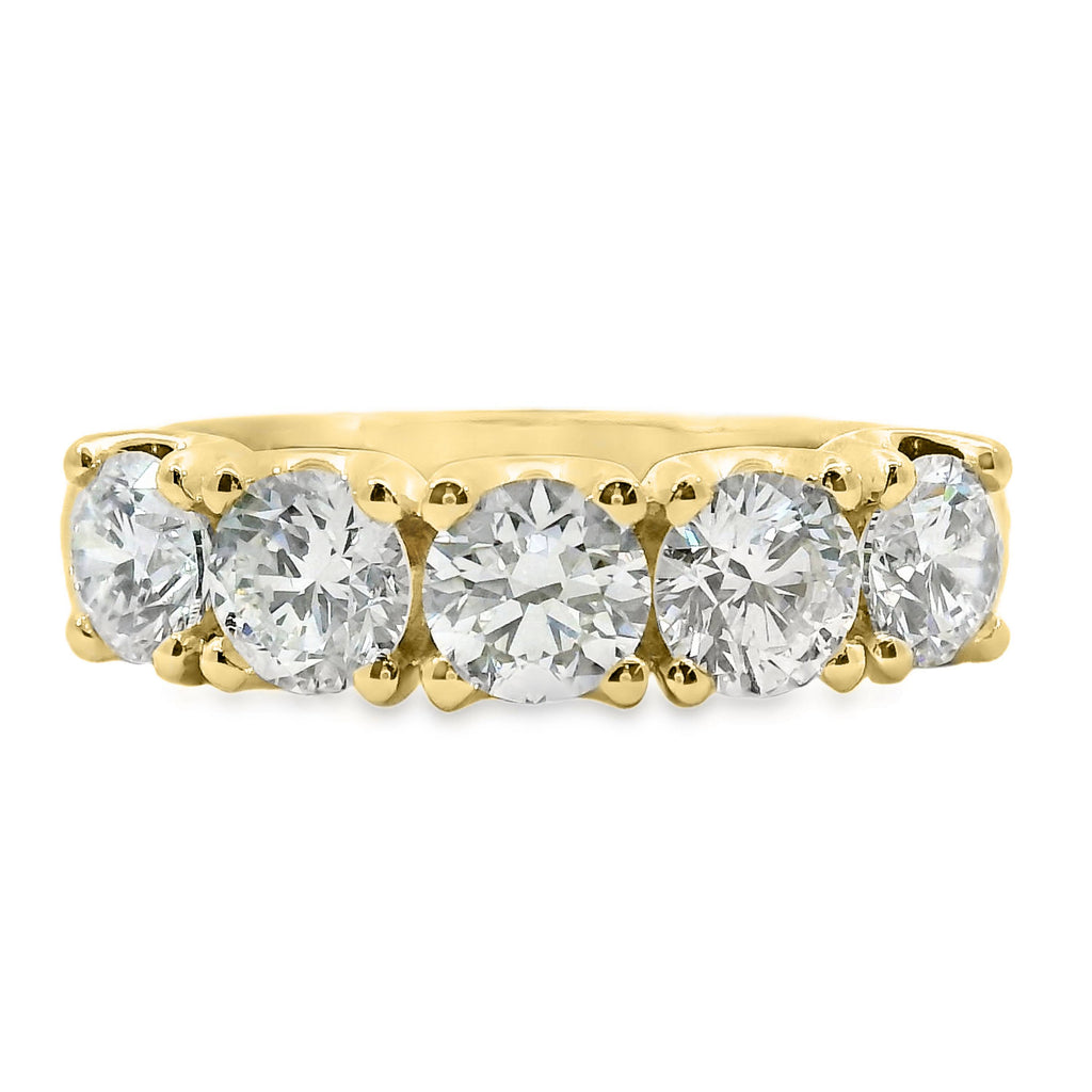 Carolyne 18ct Yellow Gold Lab Grown Diamond 5 Stone Ring 2.00ct TDW