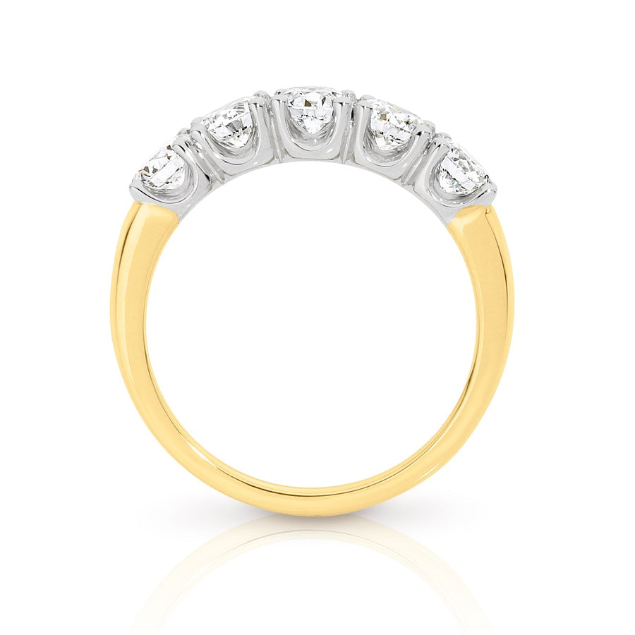Carolyn 18ct Yellow Gold Diamond Five Stone Ring 2.50ct Lab Grown Diamonds