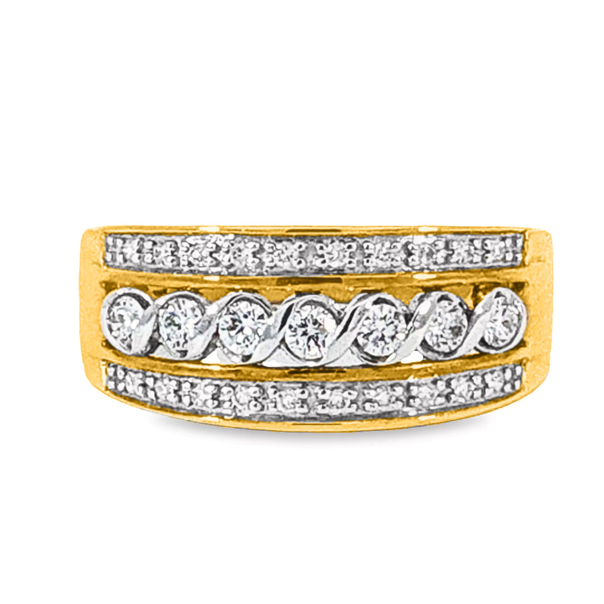 9ct Yellow Gold Diamond Dress Ring TDW = 0.36ct