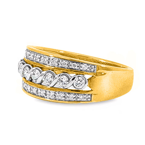 9ct Yellow Gold Diamond Dress Ring TDW = 0.36ct