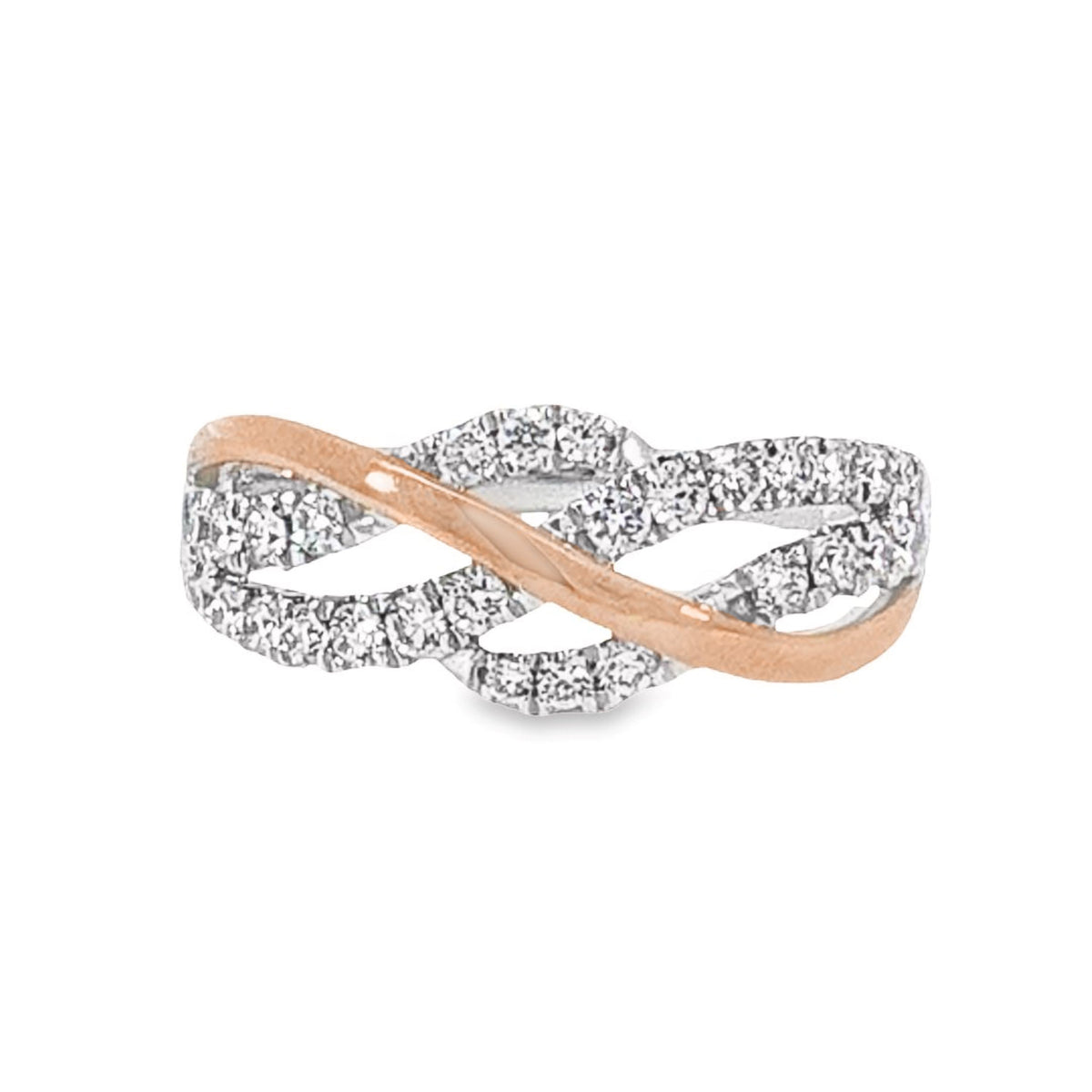 9ct Rose And White Gold Diamond Dress Ring TDW = 0.51ct