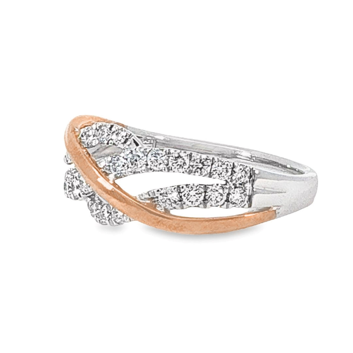 9ct Rose And White Gold Diamond Dress Ring TDW = 0.51ct