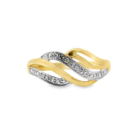 9ct Yellow Gold Natural Diamond Dress Ring