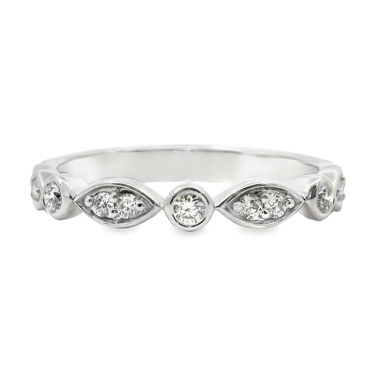 9ct White Gold Natural Diamond Dress Ring 0.19ct TDW