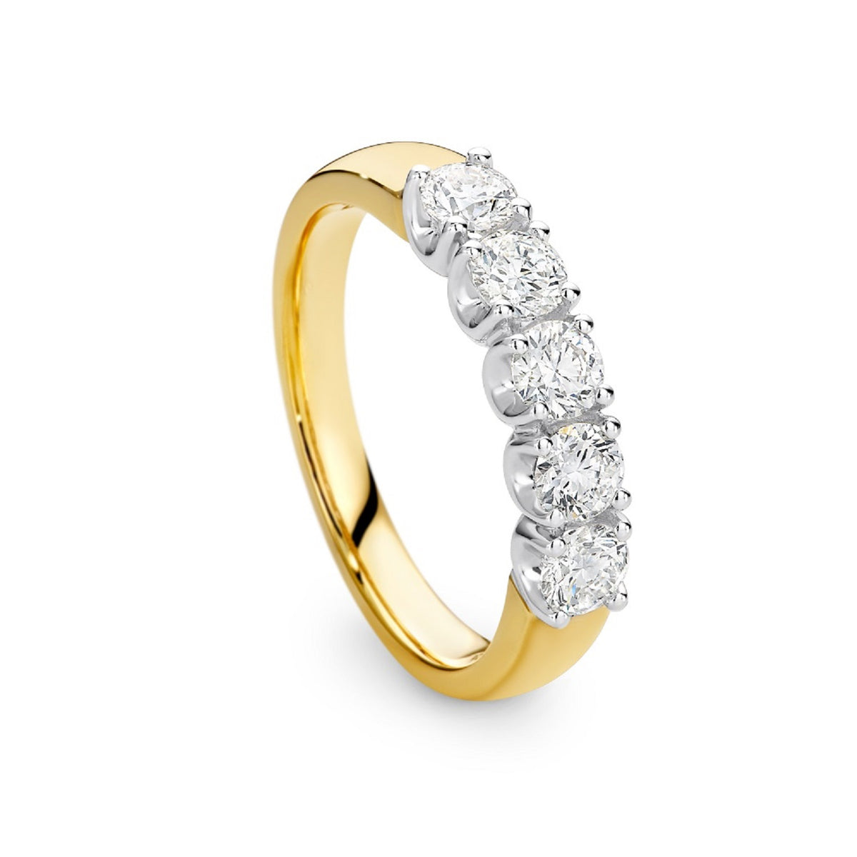 Carolyne 18ct Yellow Gold Natural Diamond Five Stone Ring TDW= 1.00ct