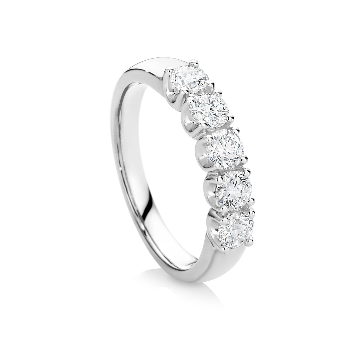 Carolyne 18ct White Gold Natural Diamond 5 Stone Ring 1.02ct TDW