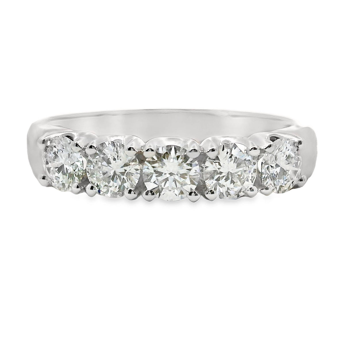 Carolyne 18ct White Gold Natural Diamond 5 Stone Ring 1.02ct TDW