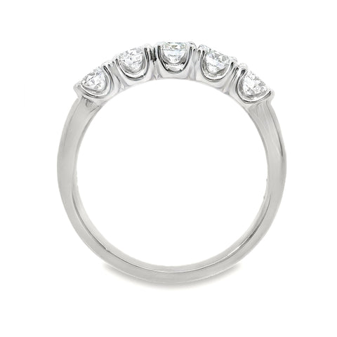 Carolyne 18ct White Gold Natural Diamond 5 Stone Ring 1.02ct TDW