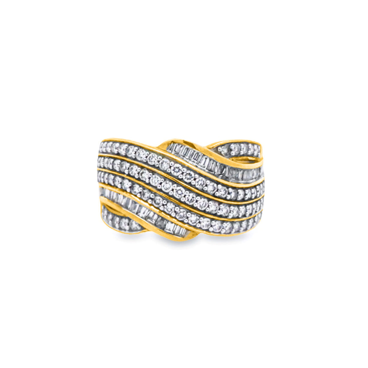 9ct Yellow Gold Diamond Set Dress Ring TDW = 1.02ct