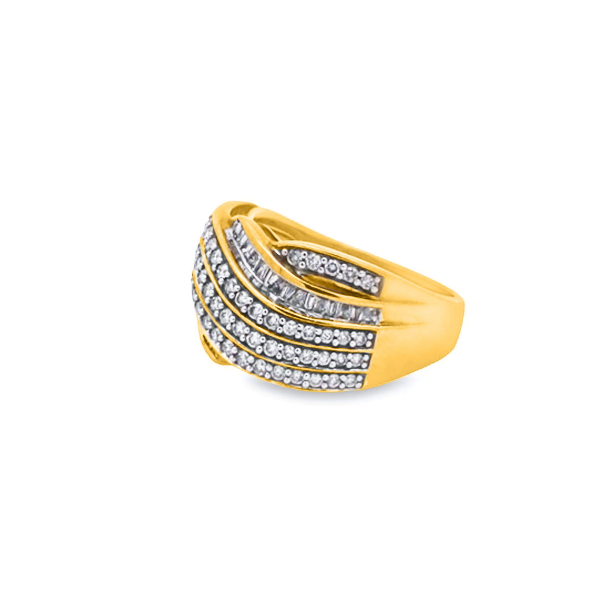 9ct Yellow Gold Diamond Set Dress Ring TDW = 1.02ct
