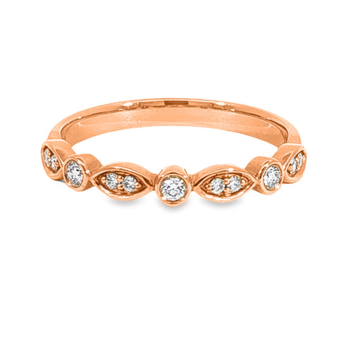 18ct Rose Gold Diamond Dress Ring TDW = 0.15ct